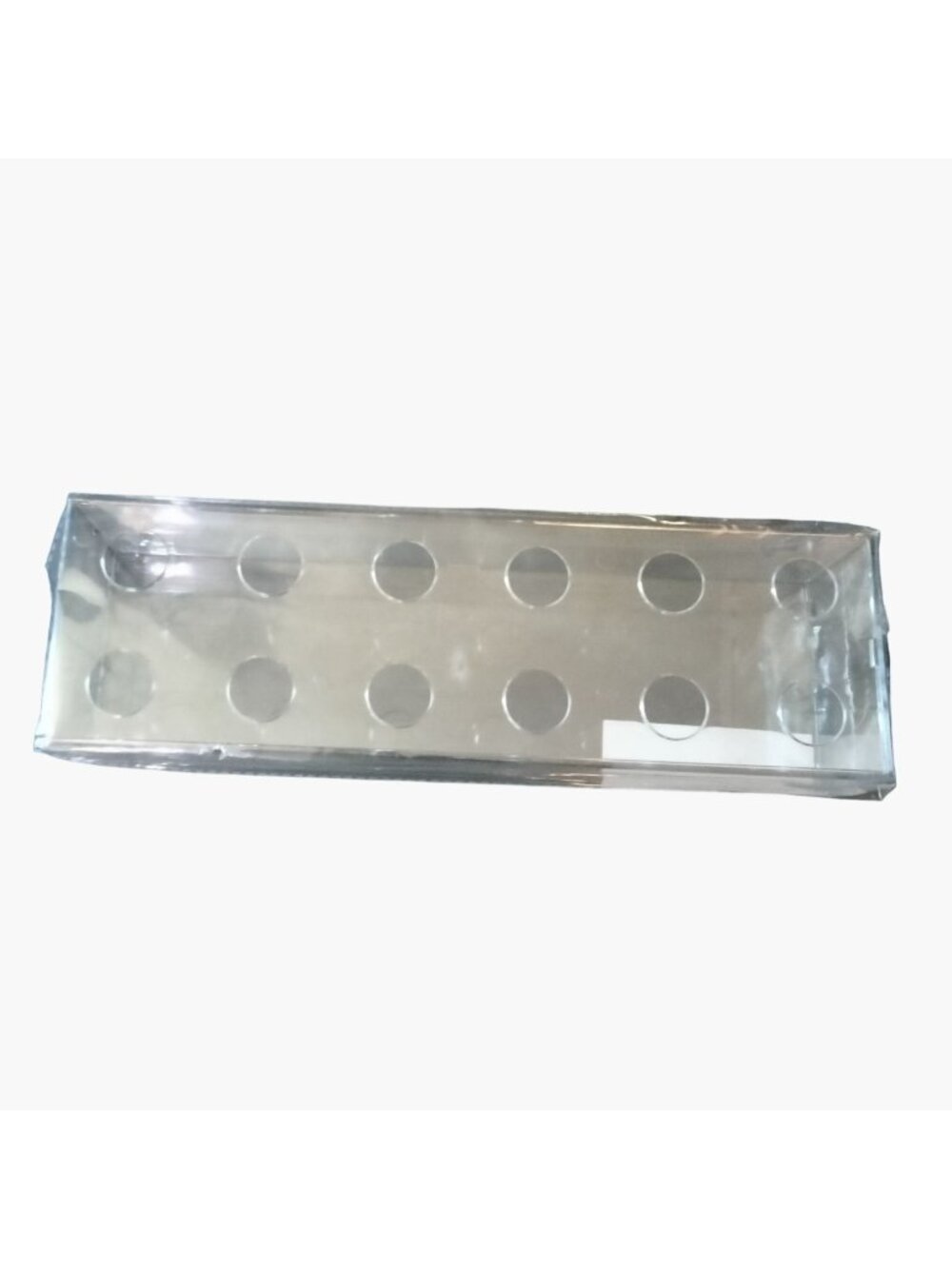Clear Plastic Rectangular Vase 12 hole Floral Decorative Flower Brush Holder